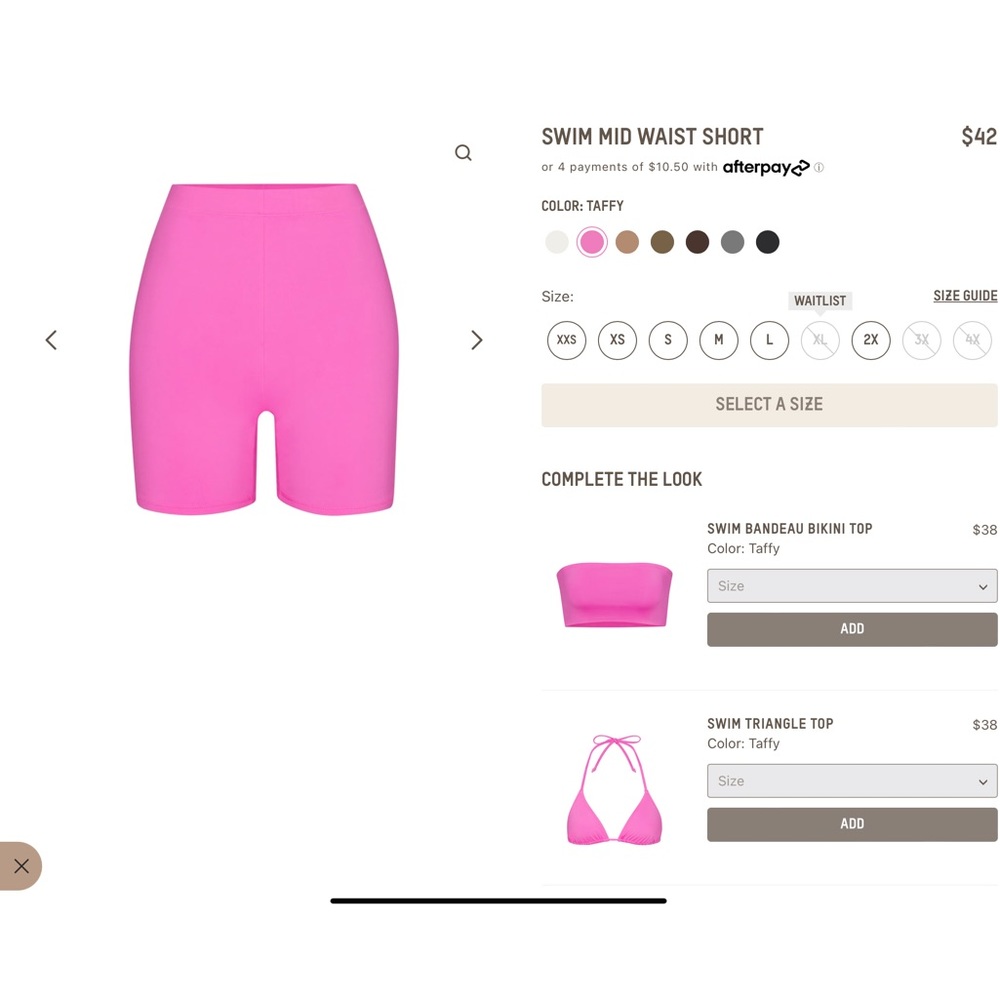 SWIM MID WAIST SHORT | TAFFY × 1
TAFFY / XL